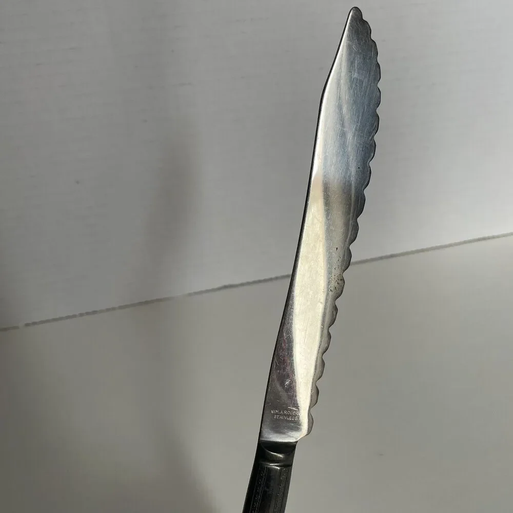 WM A ROGERS BERKELEY SILVERPLATE SERRATED WEDDING CAKE KNIFE MONOGRAM ENGRAVE N